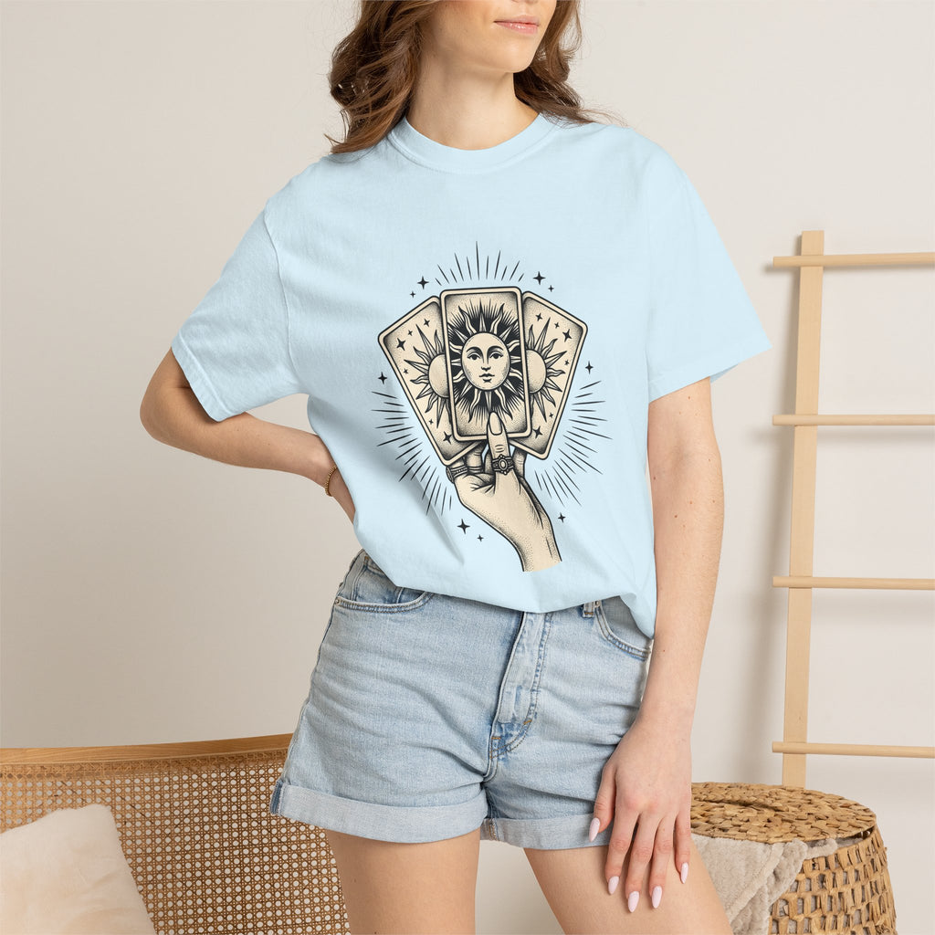 Tarot Cards Hand Shirt Boho Chic Spiritual Gift Women Vintage Tee Oracle Cards T-Shirt Bohemian Enthusiast Retro Tshirt Spiritual Graphic