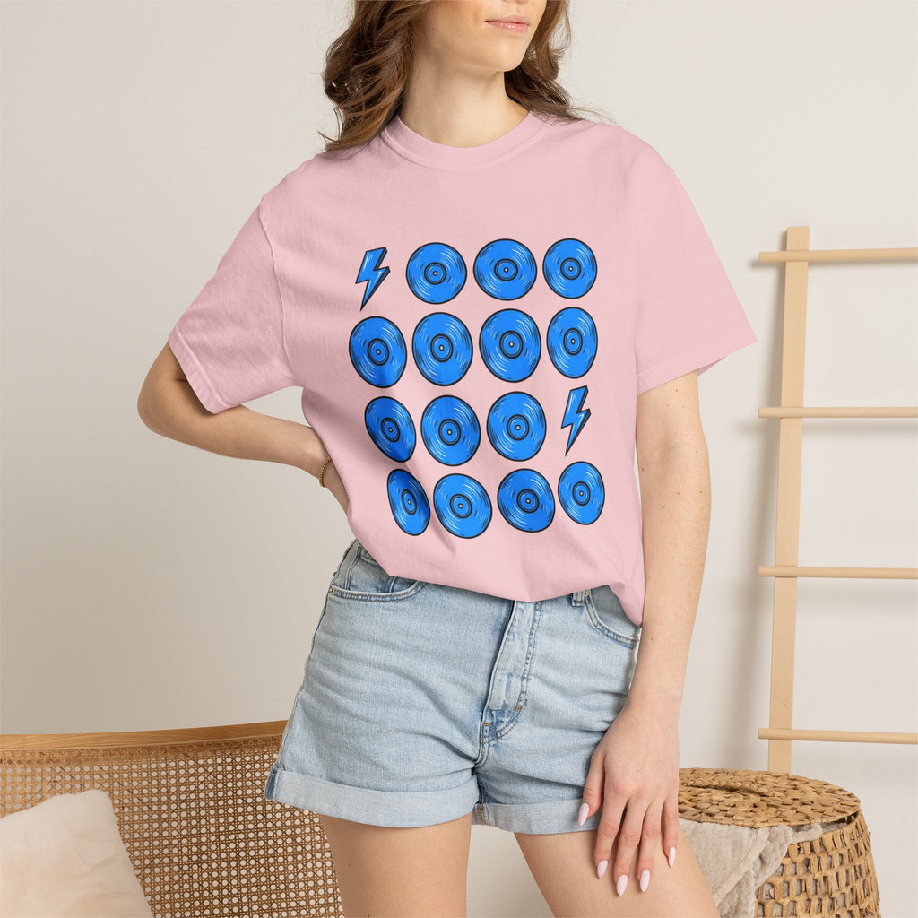 Music Record Shirt Music Package Gift Women Graphic Tee Vinyl T-Shirt Music Fan Illustrated Design Parcel Graphic Old School Electric Strike