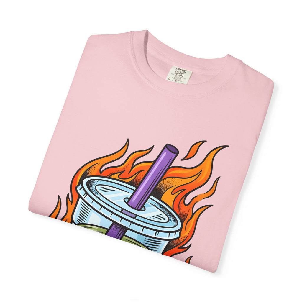 Bubble Tea Shirt Drinks Cuisine Gift Women Neon Tee Boba T-Shirt Beverage Fan Milk Tea Tshirt Food Graphic Comic Fire Tshirt