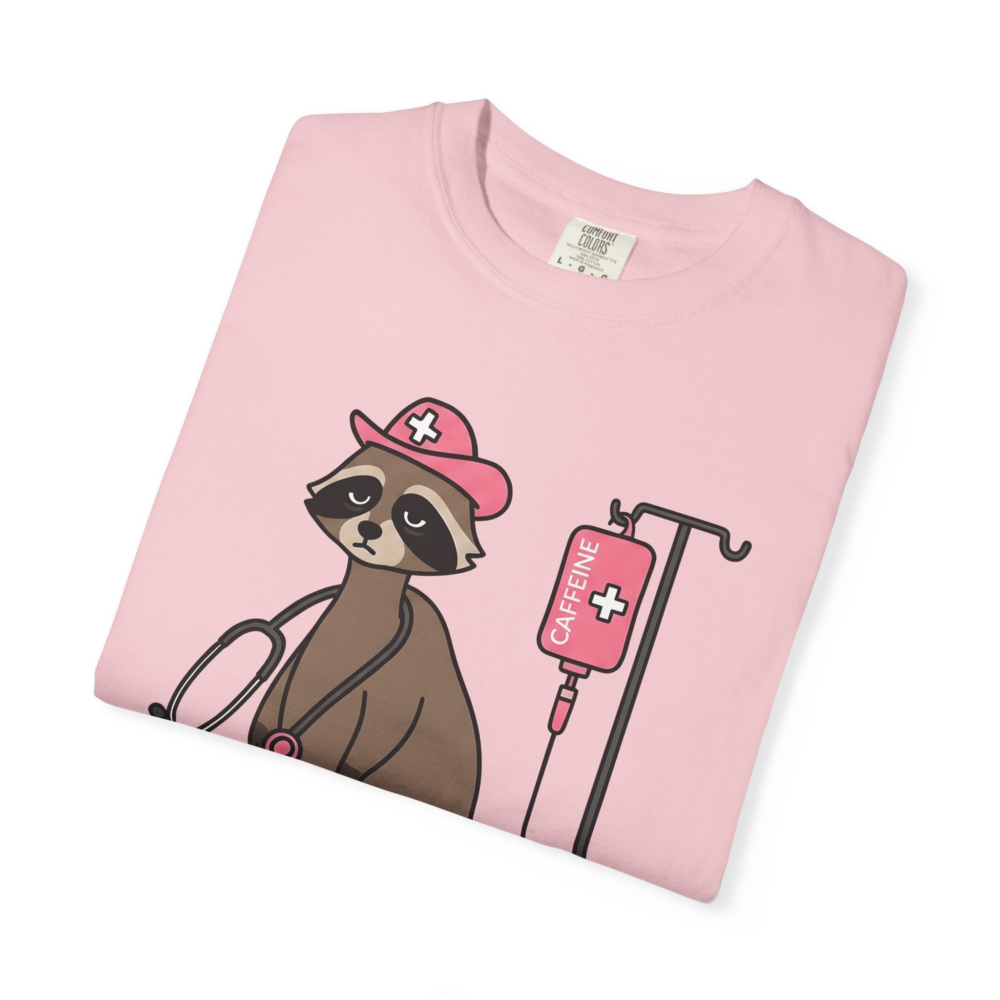 Raccoon Nurse Shirt Nurses Wildlife Gift Women Comic Tee Trash Panda T-Shirt Nurse Enthusiast Cartoon Tshirt Wildlife Graphic Chibi