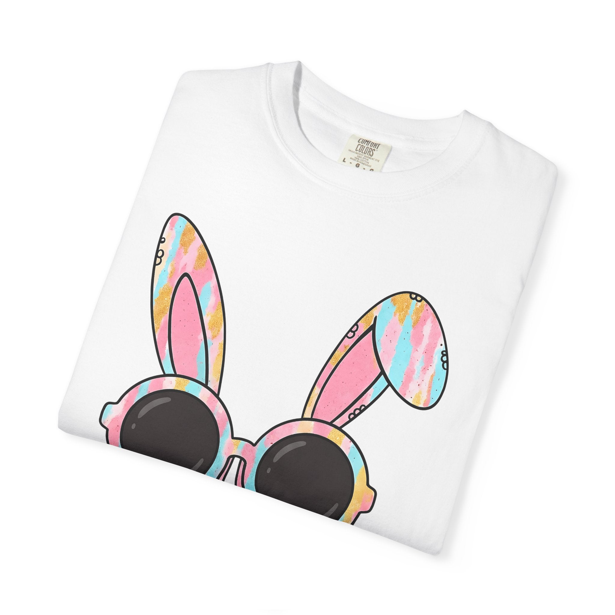 Bunny Glasses Shirt Easter Animal Gift Women Pastel Tee Rabbit T-Shirt Easter Fan Soft Tshirt Creature Graphic Retro Sunglasses Tshirt