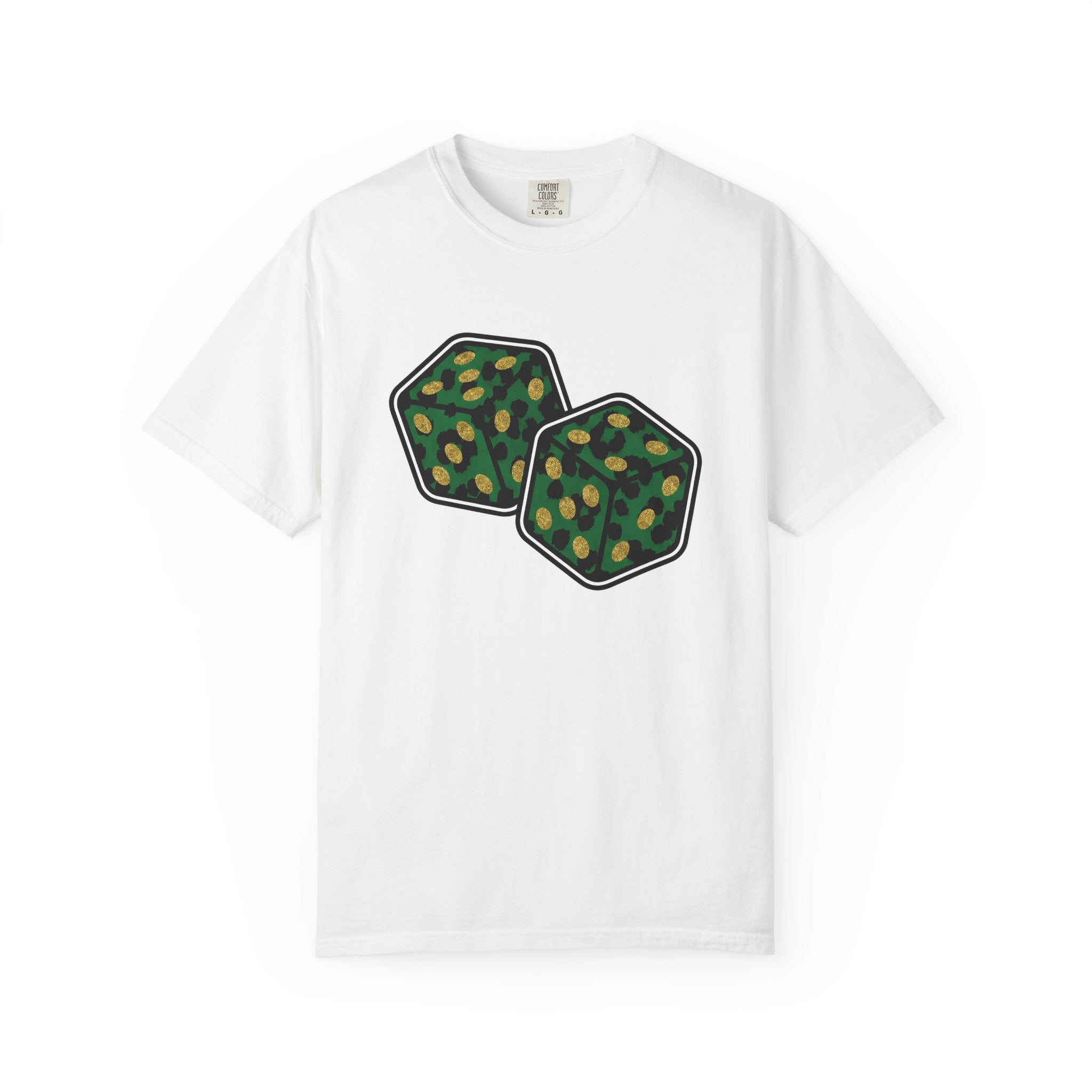 Lucky Dice Shirt St Patrick's Day Odds Gift Women Line Art Tee Dice T-Shirt Luck Fan Doodle Tshirt Probability Graphic Sketch Shiny Coins