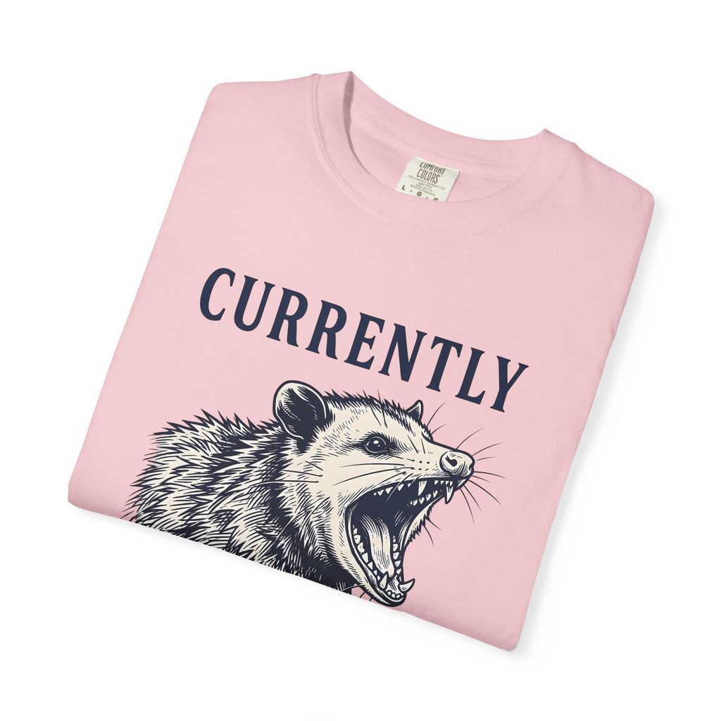 Opossum Illustration Shirt Funny Wildlife Gift Women Retro Tee Possum T-Shirt Humor Fan Vintage Tshirt Animal Graphic Sketch Yelling Face