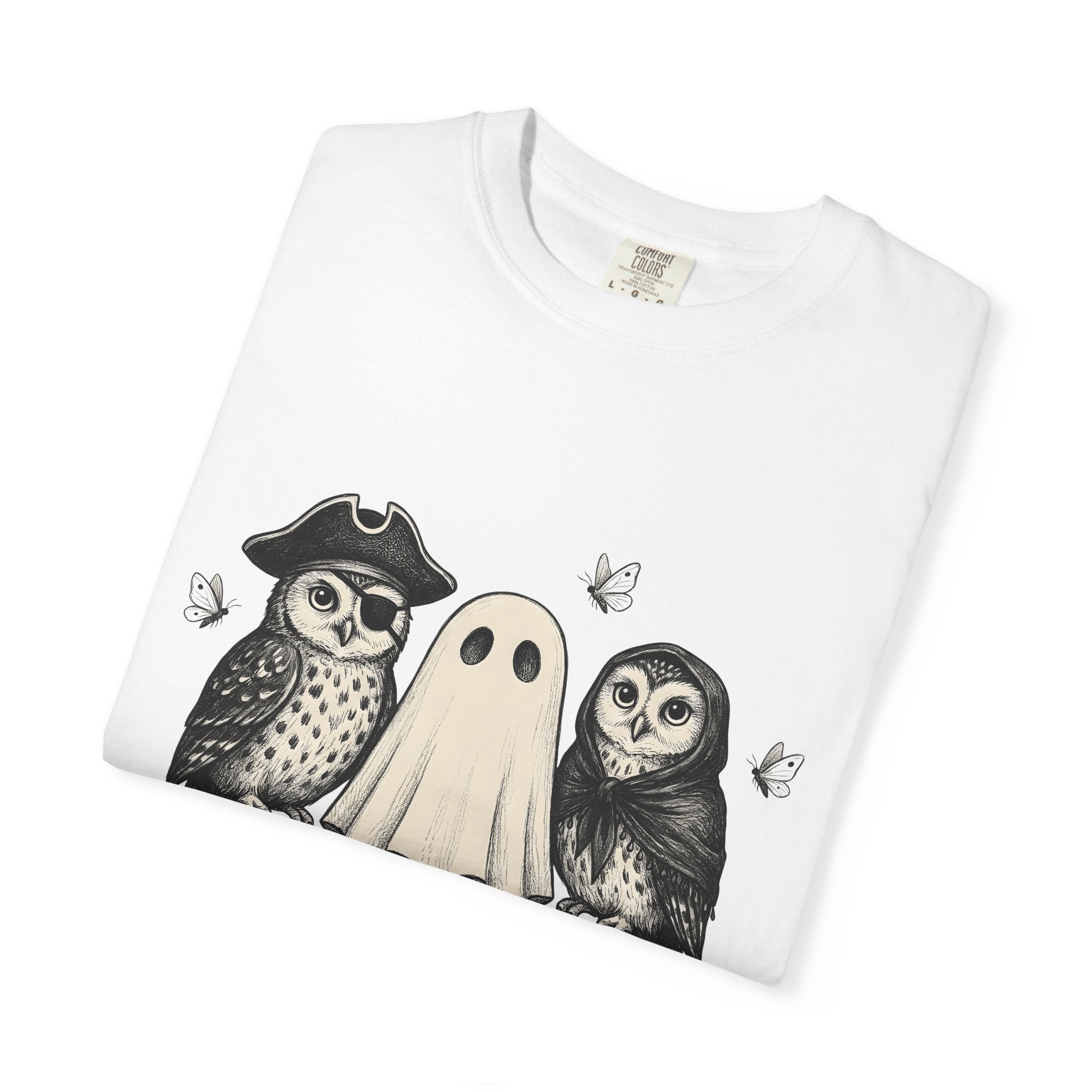 Spirit Owl Shirt Halloween Beast Gift Women Cartoon Tee Owl T-Shirt Horror Fan Owl Tshirt Monster Graphic Antique Flutterby Tshirt