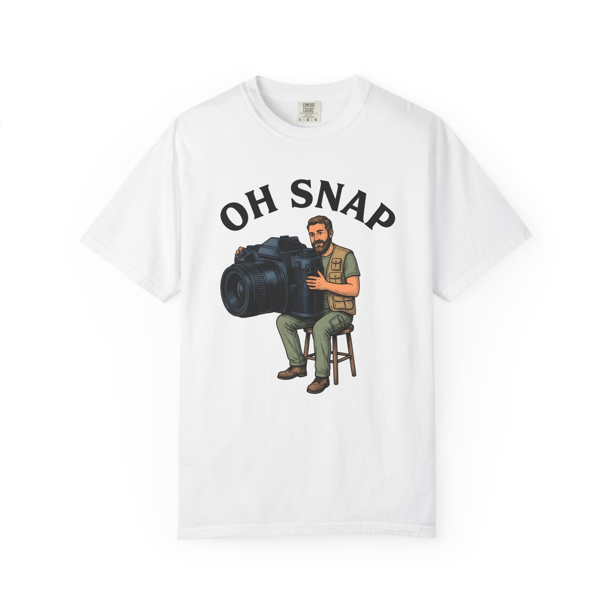 Camera Photographer Shirt Funny Photo Gift Women Retro Tee Photographer T-Shirt Humor Fan Meme Tshirt Photography Graphic Sketch Chair