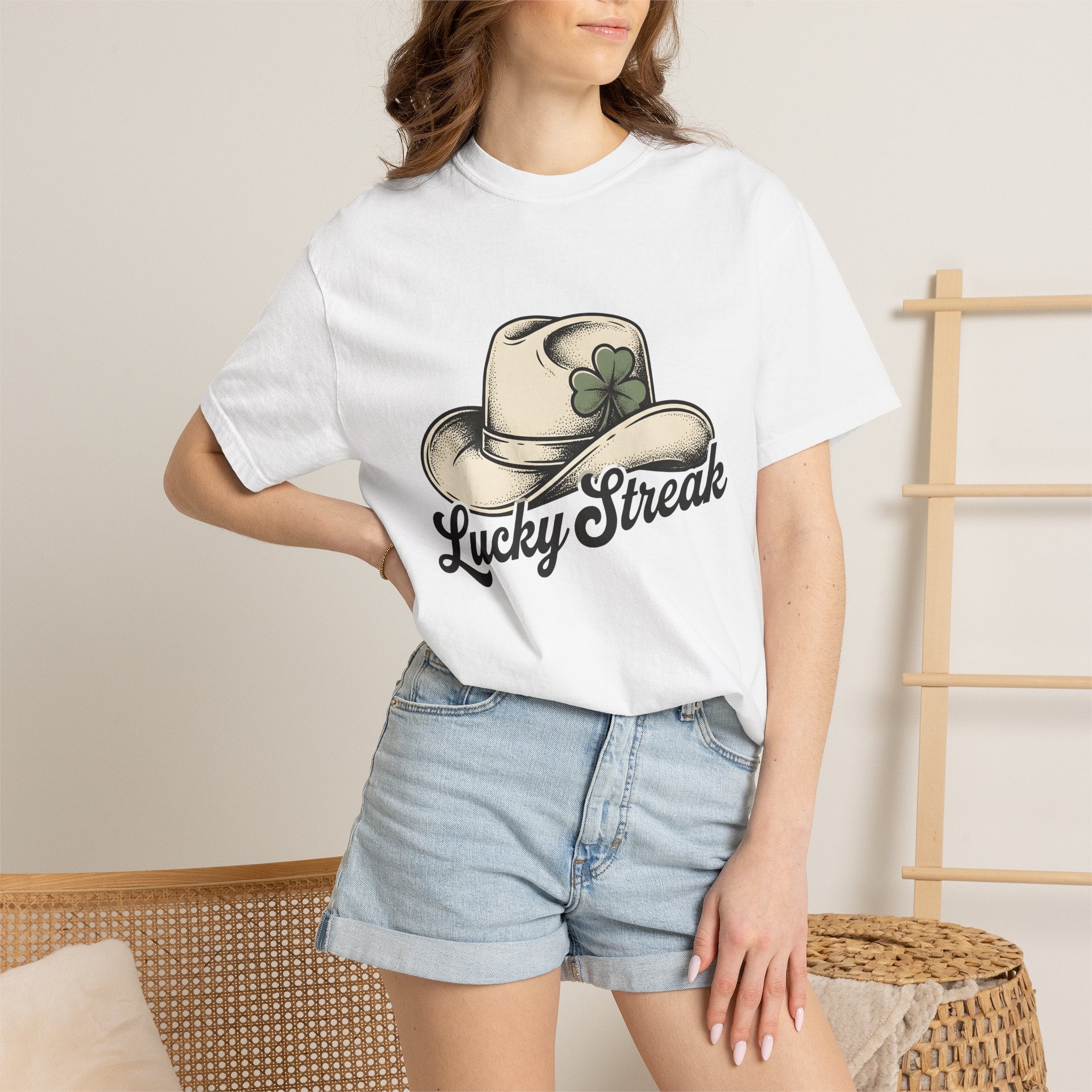 Cowboy Hat Shirt St Patrick's Day Country Gift Women Old School Tee Stetson T-Shirt Irish Fan Retro Tshirt Rural Graphic Line Art Shamrock