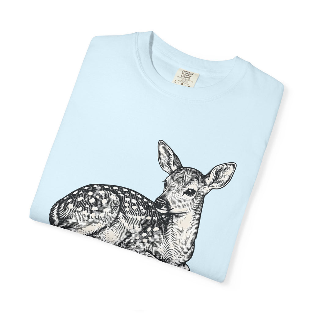 Deer Calf Shirt Animals Wildlife Gift Women Old School Tee Fawn T-Shirt Creature Fan Wildlife Art Tshirt Conservation Graphic Pencil