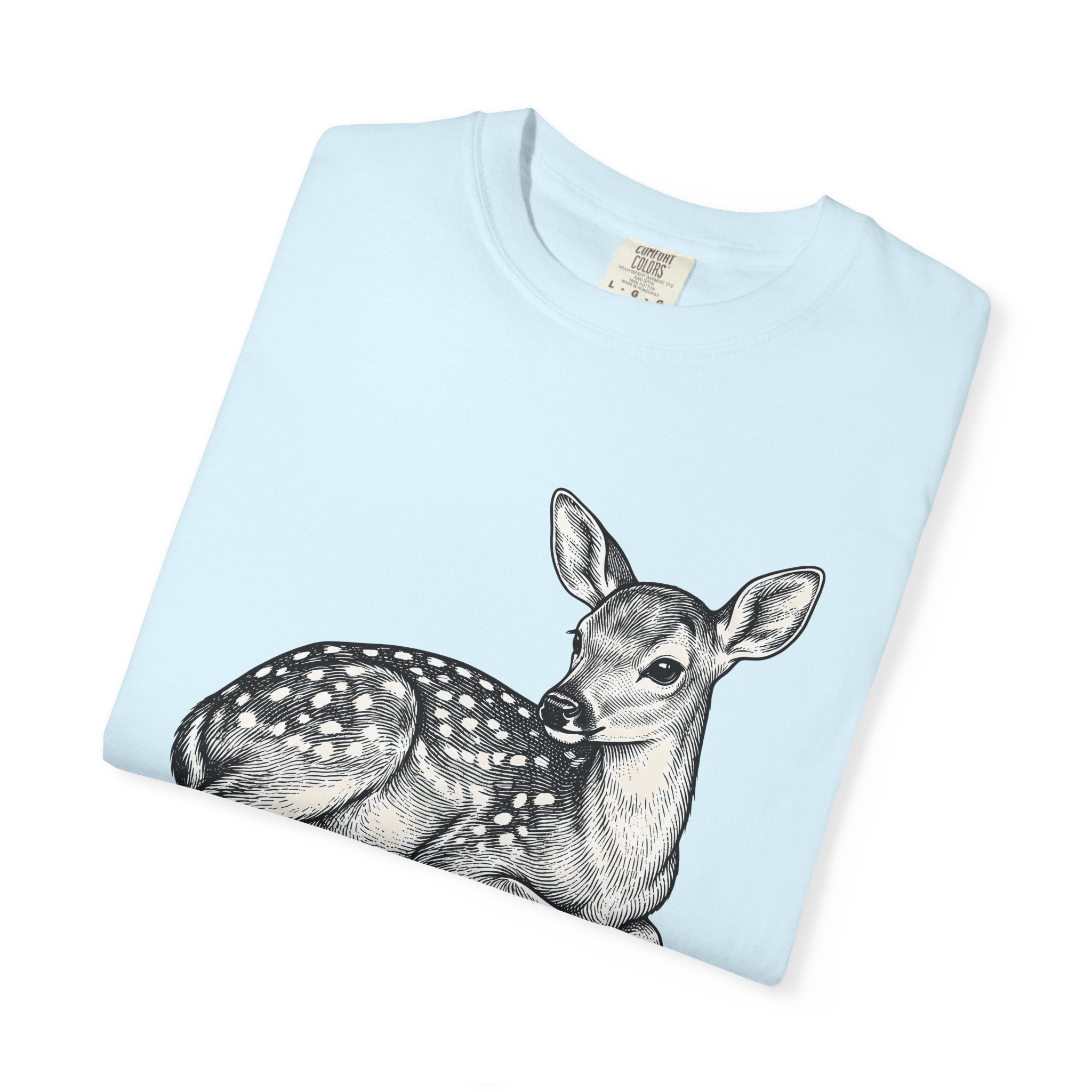 Deer Calf Shirt Animals Wildlife Gift Women Old School Tee Fawn T-Shirt Creature Fan Wildlife Art Tshirt Conservation Graphic Pencil