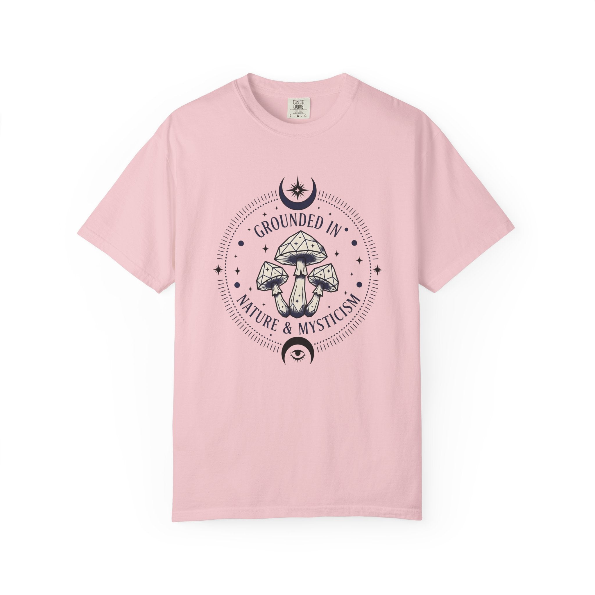 Crystal Mushrooms Shirt Boho Chic Spiritual Gift Women Celestial Tee Fungus T-Shirt Bohemian Fan Cosmic Tshirt Spiritual Graphic Mystical