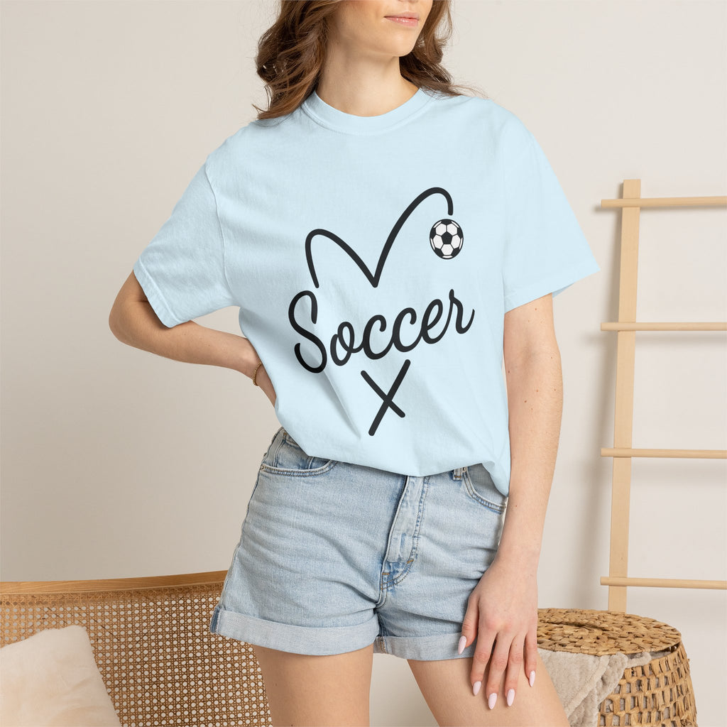 Soccer Ball Love Shirt Soccer Sportswear Gift Women Basic Tee Football T-Shirt Soccer Fan Soccer Tee Simple Graphic Athletic Wear Design