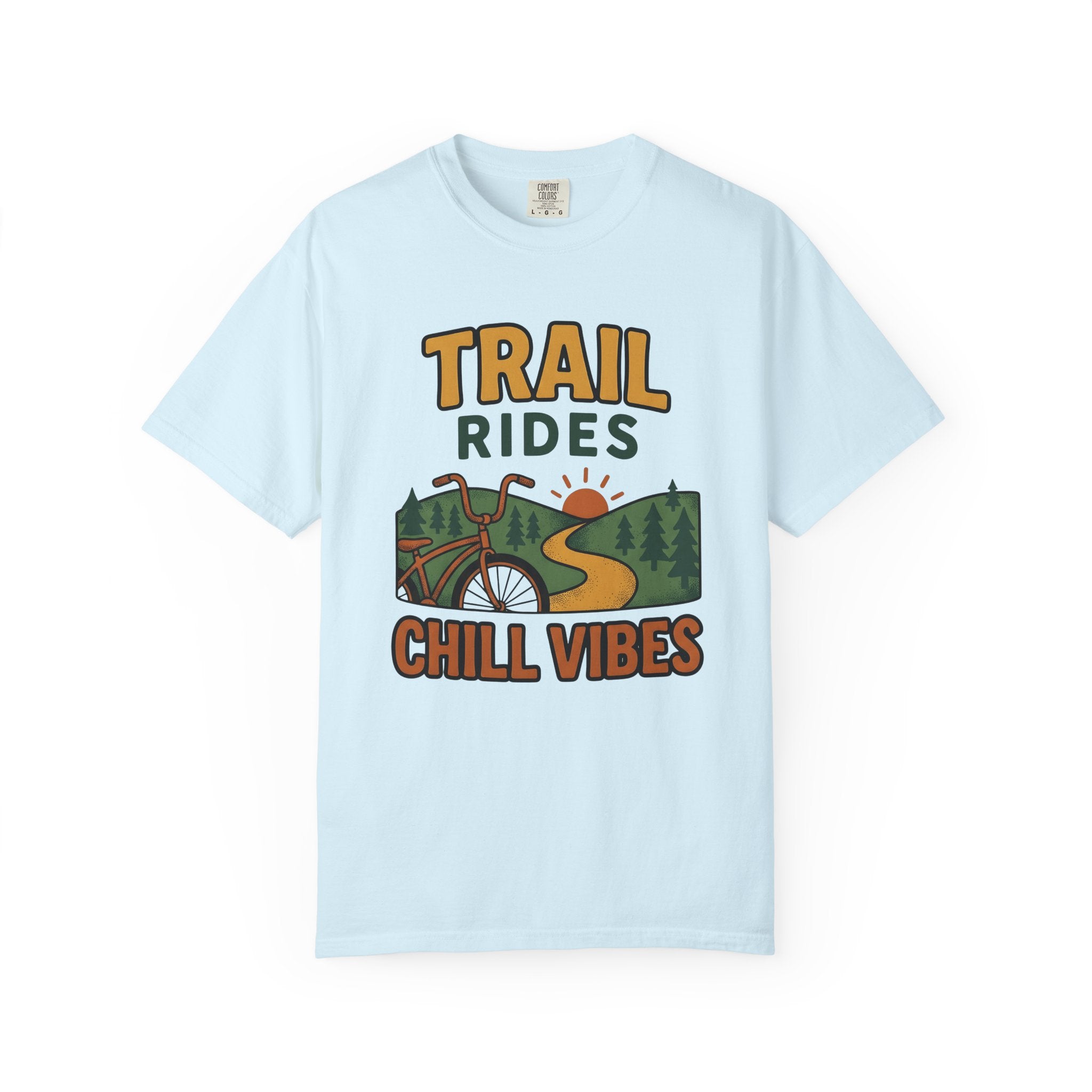 Cycling Route Shirt Sports Camping Gift Women Retro Tee Bike T-Shirt Athlete Fan Vintage Tshirt Outdoor Graphic Hand Drawn Morning Sun