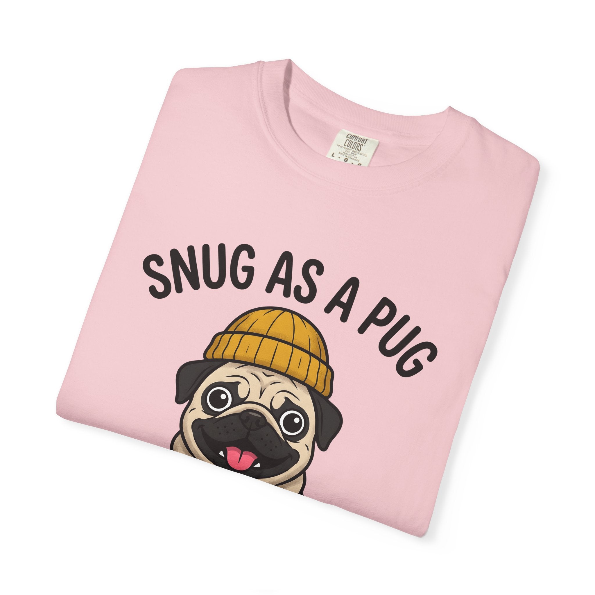 Pug Dog Shirt Dog Humor Gift Women Cartoon Tee Puggle T-Shirt Dog Fan Comic Graphic Tshirt Hand Drawn Beanie Hat Tshirt