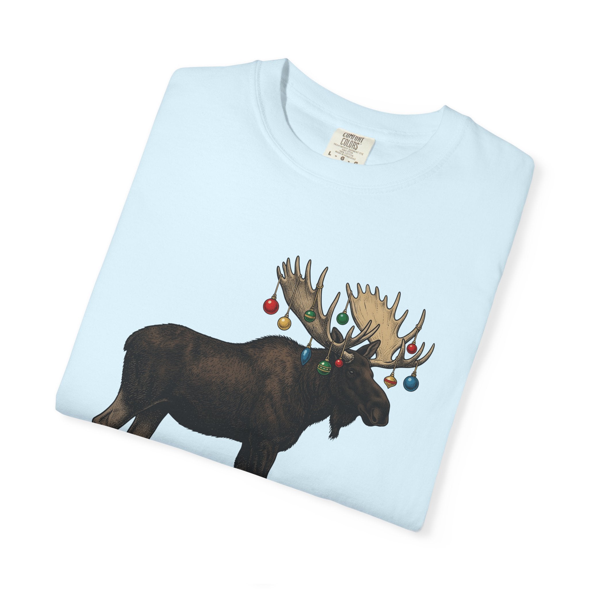 Elk Shirt Christmas Wildlife Gift Women Retro Tee Wapiti T-Shirt Xmas Fan Holiday Tshirt Wildlife Graphic Sketch Baubles Tshirt