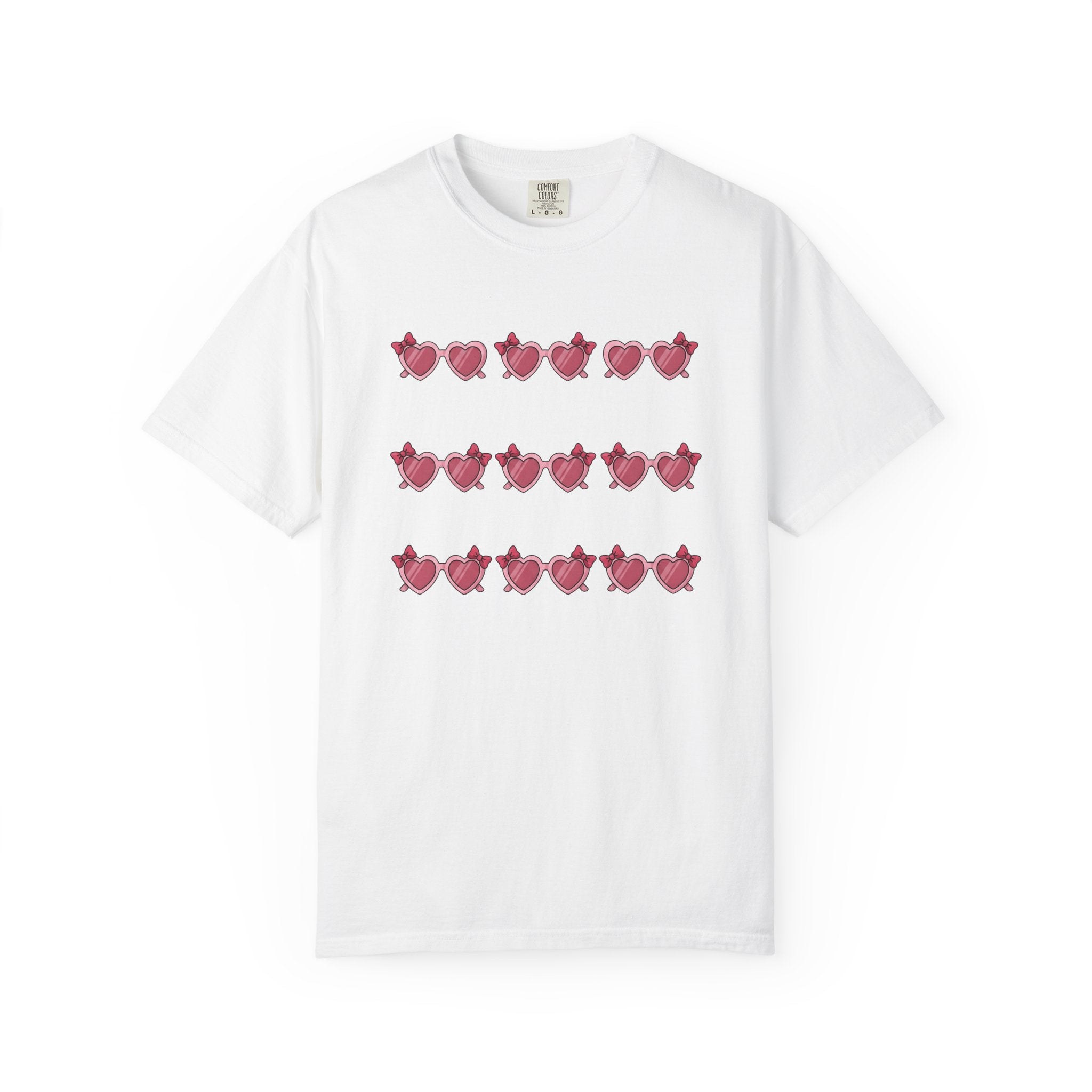 Heart Glasses Shirt Moms Adorable Gift Women Cartoon Tee Specs T-Shirt Mother Fan Spectacles Tshirt Cute Graphic Sketch Ribbon Tshirt