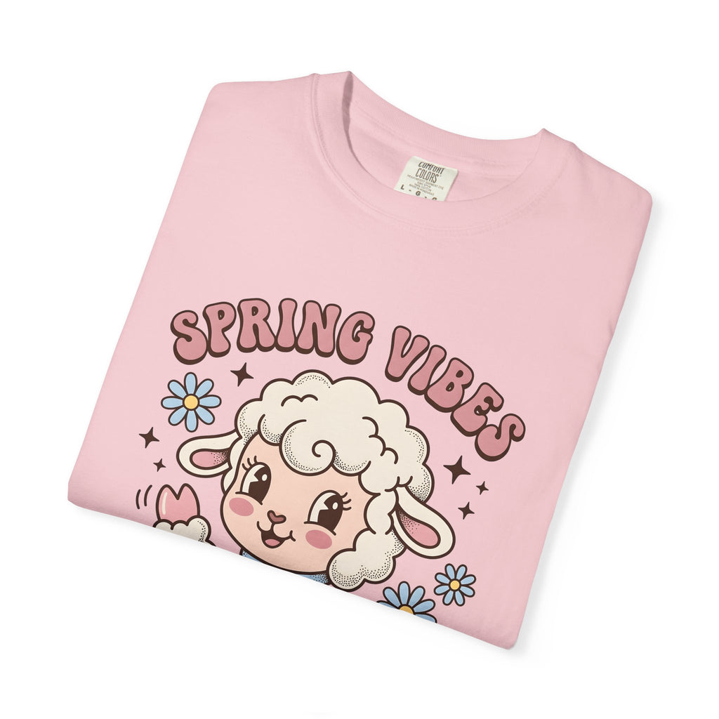 Sheep Face Shirt Easter Fauna Gift Women Fun Tee Lamb T-Shirt Easter Fan Cartoon Tshirt Wildlife Graphic Sketch Blooms Tshirt