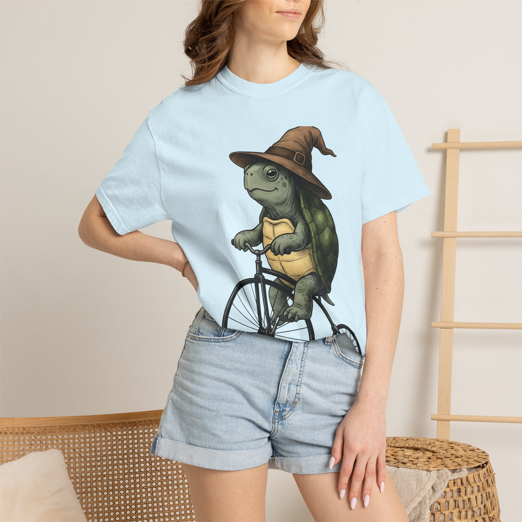 Turtle Bike Shirt Teacher Pets Gift Women Hand Drawn Tee Cycle T-Shirt Educator Enthusiast Illustrated Tshirt Animal Graphic Classic