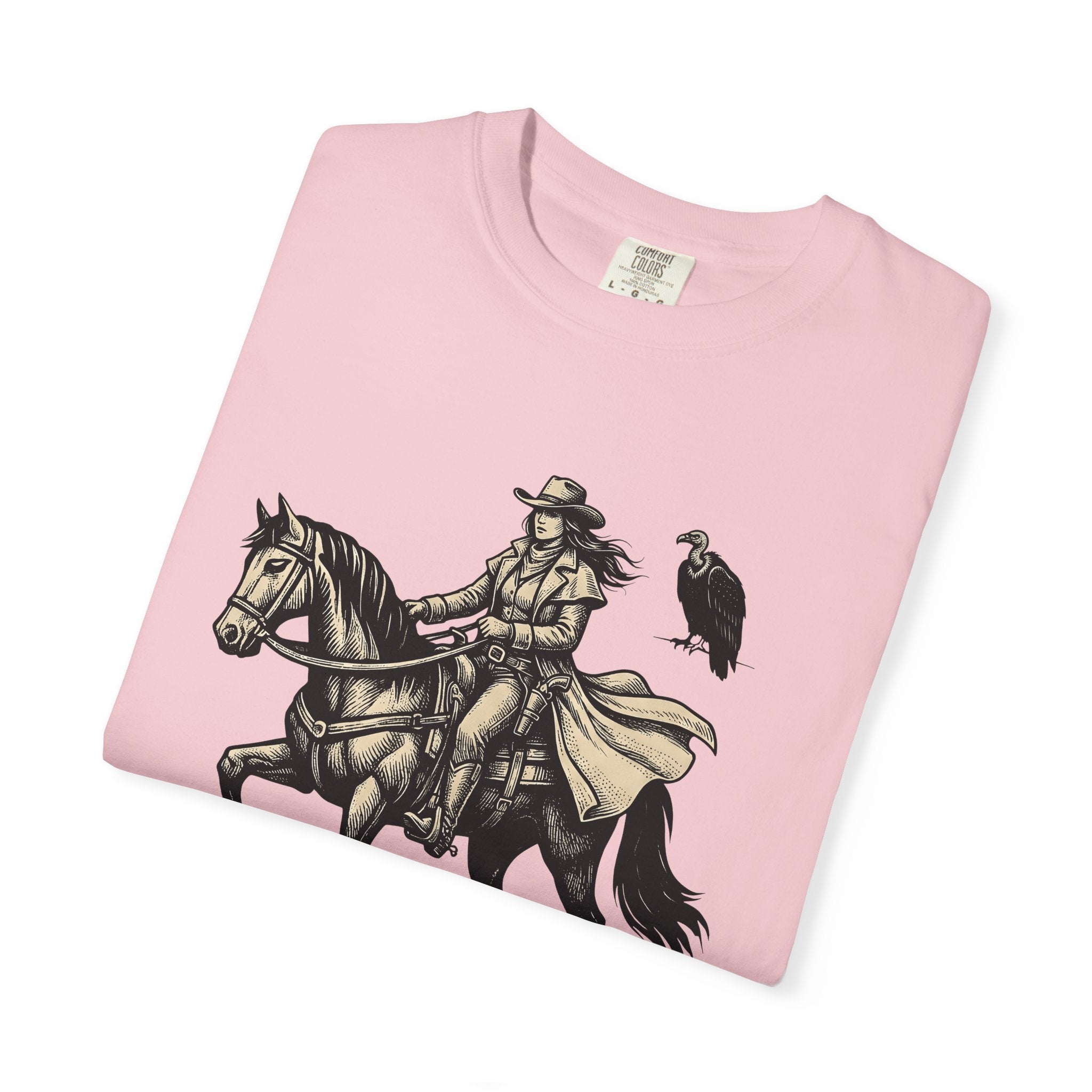 Cowgirl Horse Shirt Cowgirl Equestrian Gift Women Hand Drawn Tee Horseback T-Shirt Cowgirl Fan Handdrawn Tshirt Horse Riding Graphic Country