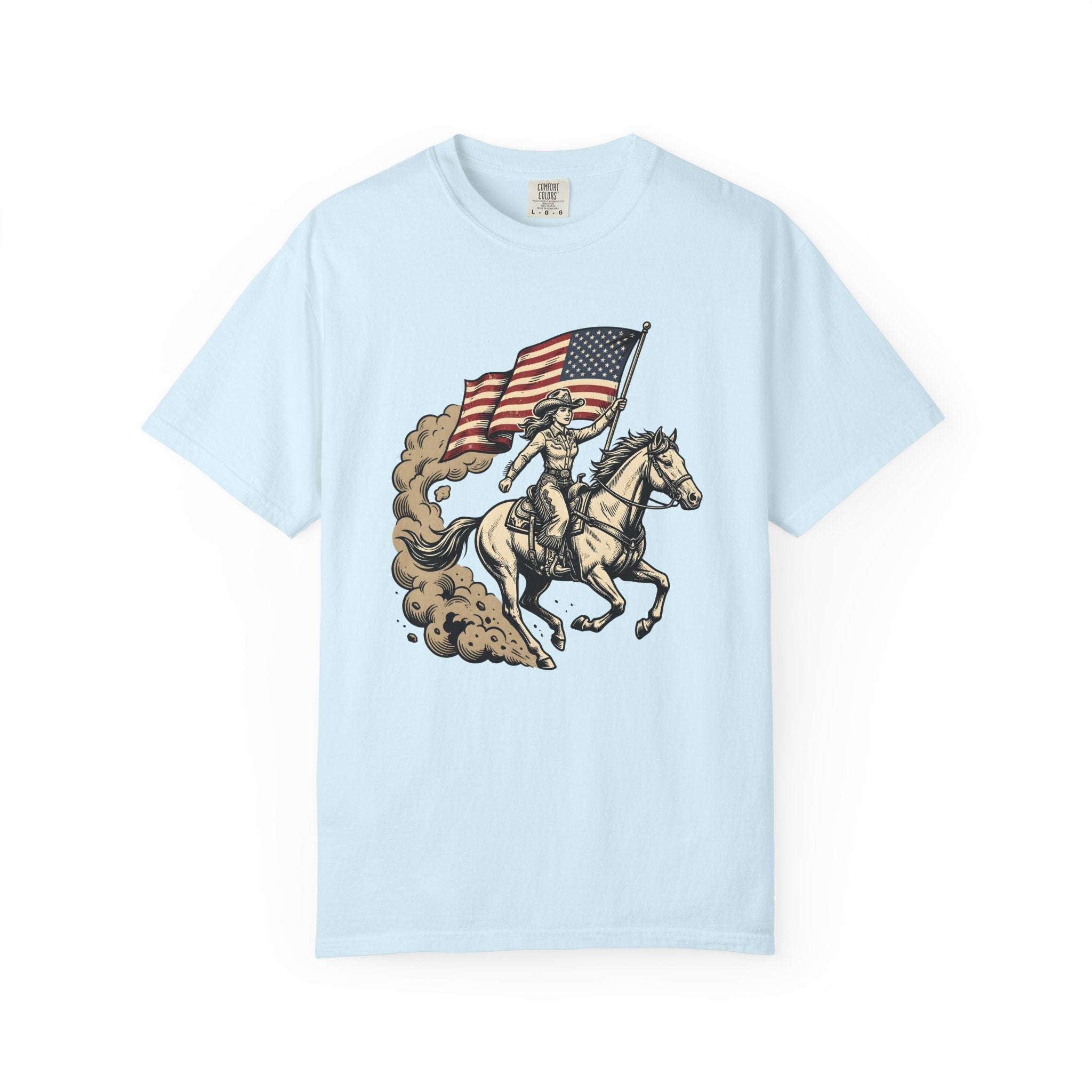 Cowgirl Horse Shirt Cowgirl Western Gift Women Vintage Tee Horseman T-Shirt Cowboy Fan Rodeo Graphic Tshirt Retro American Flag Tshirt