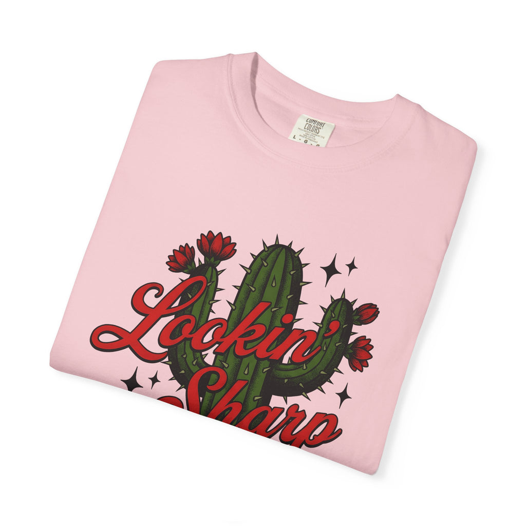 Prickly Plant Shirt Cowgirl Cowboy Gift Women Hand Drawn Tee Cactus T-Shirt Rodeo Fan Illustrated Tshirt Cowboy Graphic Folk Bloom Tshirt