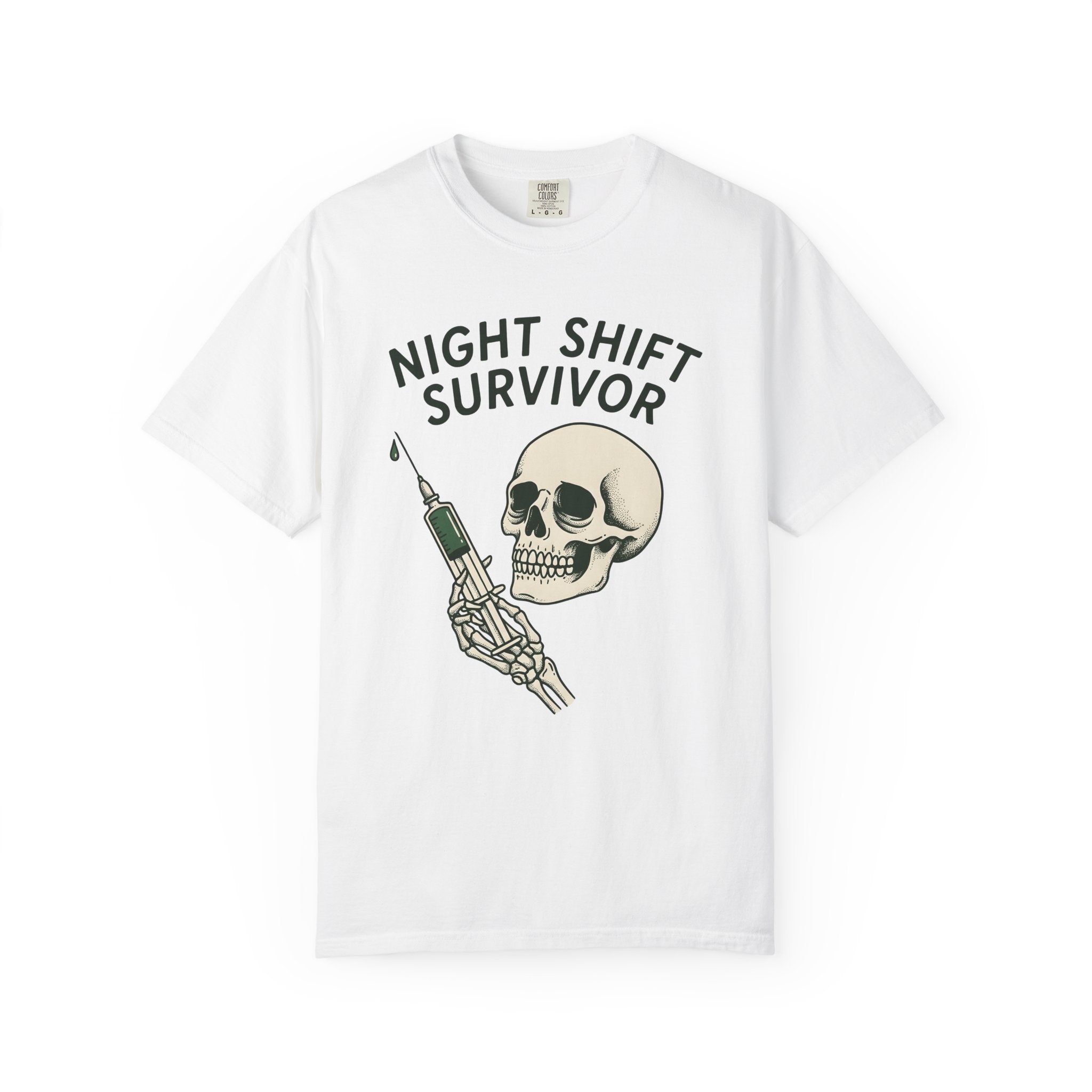 Skull Needle Shirt Nurses Fall Gift Women Traditional Tee Sewing T-Shirt Nurse Enthusiast Classic Tshirt Autumn Graphic Retro Bony Hand