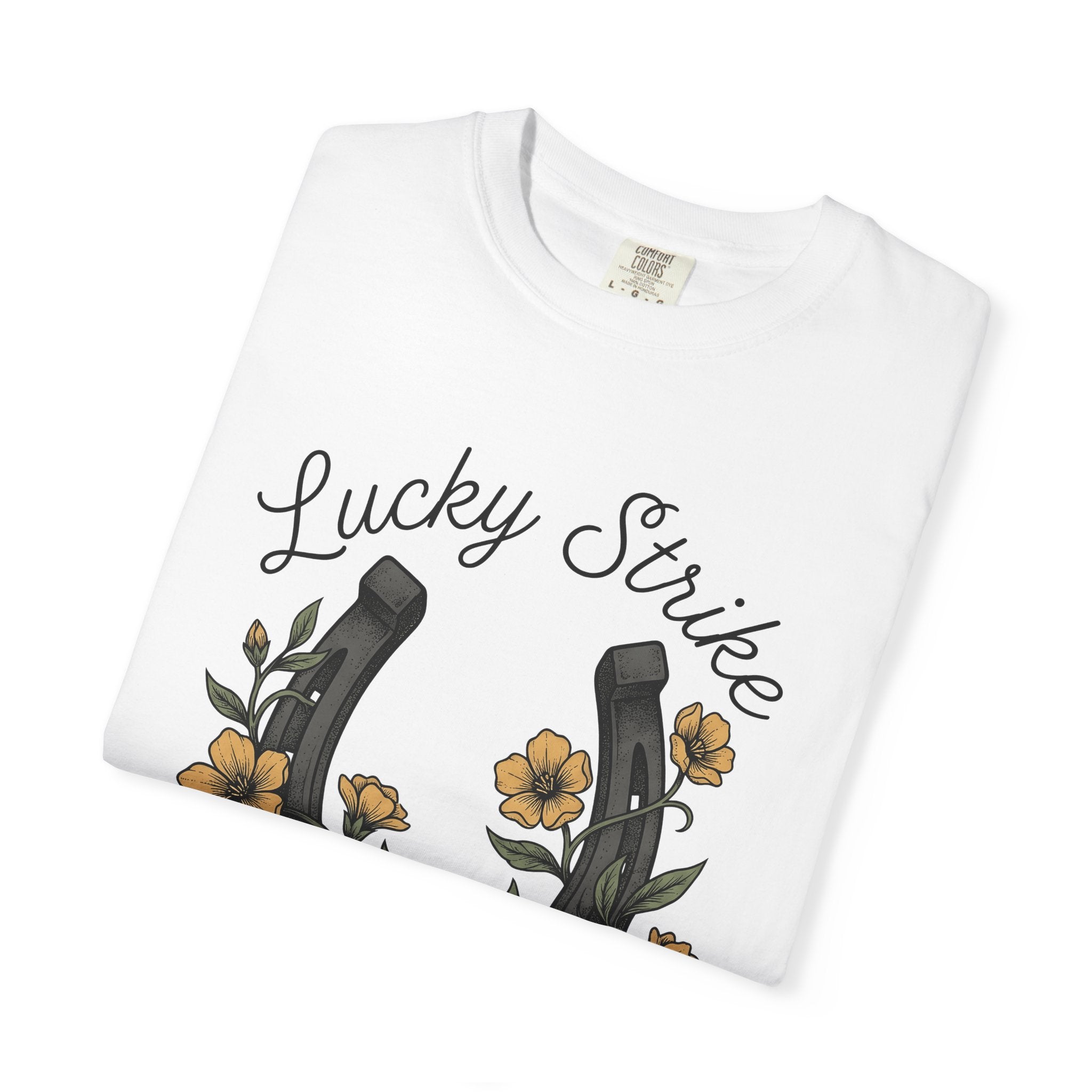 Horseshoe Bloom Shirt Boho Chic Fortune Gift Women Line Art Tee Lucky Clover T-Shirt Bohemian Fan Hand Drawn Tshirt Prosperity Graphic