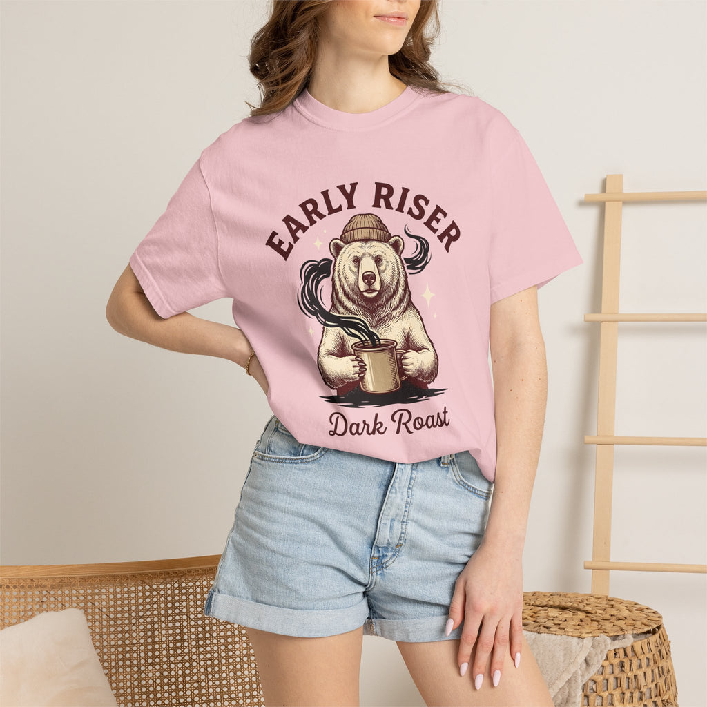 Bear Mug Shirt Coffee Wildlife Gift Women Retro Tee Mug T-Shirt Coffee Fan Vintage Tshirt Animal Graphic Sketch Knit Hat Tshirt