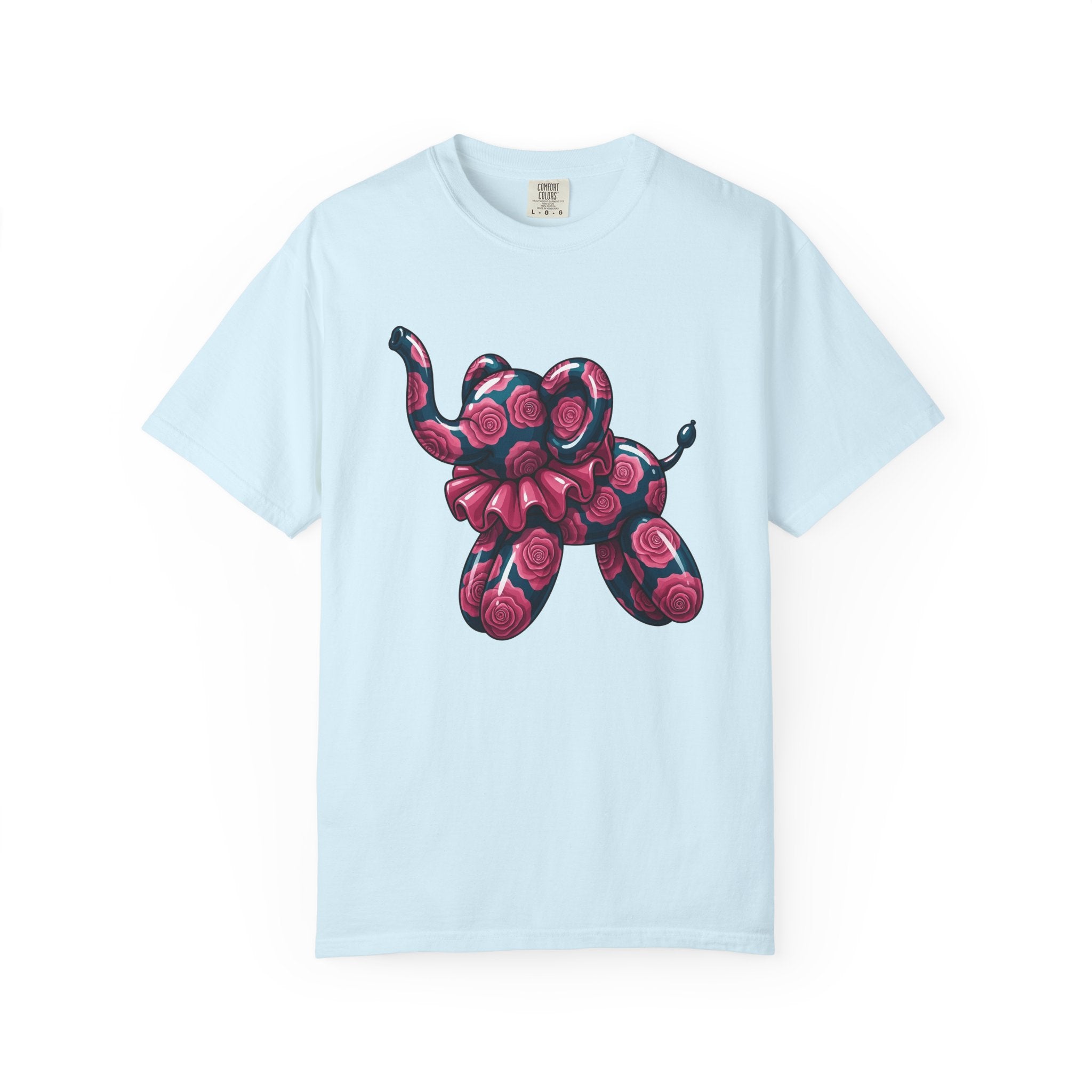 Balloon Elephant Shirt Cute Animal Gift Women Kawaii Tee Balloon Animal T-Shirt Adorable Fan Cute Illustration Creature Graphic Cartoon Rose