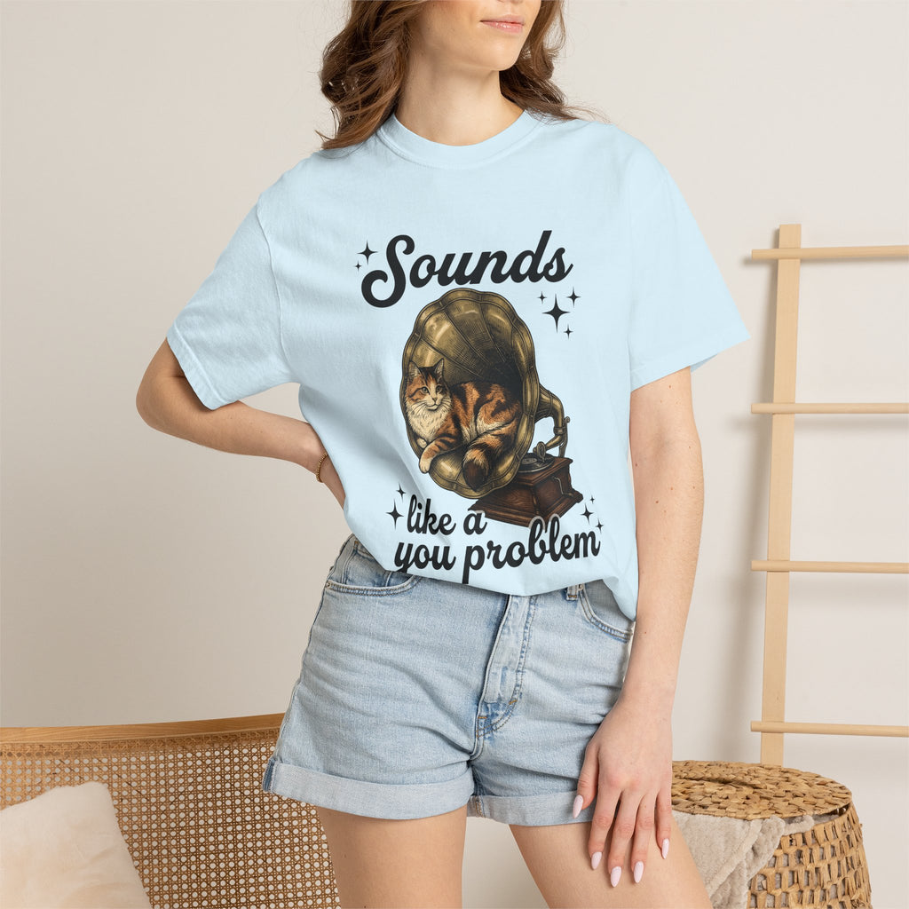 Cat Gramophone Shirt Cat Music Gift Women Vintage Tee Phonograph T-Shirt Feline Fan Retro Tshirt Melody Graphic Hand Drawn Stars Tshirt
