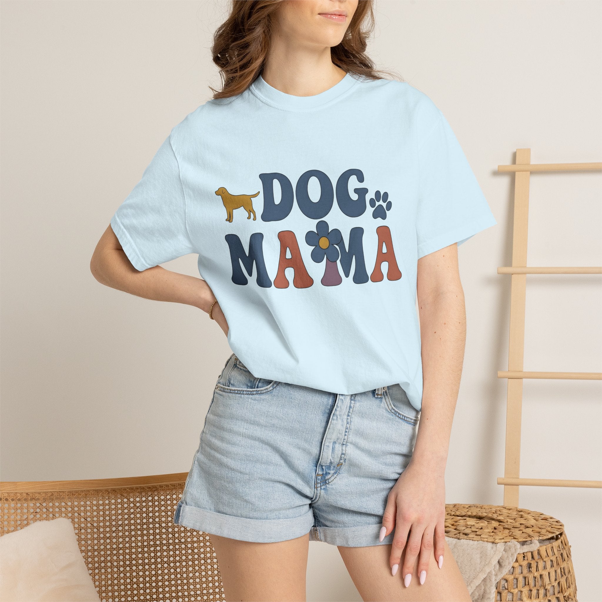 Dog Illustration Shirt Dog Animal Gift Women Cute Tee Puppy T-Shirt Dog Owner Dog Fan Canine Graphic Vintage Blossom Tshirt