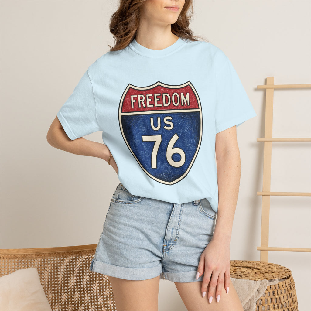 Street Sign Shirt America Independence Gift Women Usa Colors Tee Road Sign T-Shirt American Fan Patriotic Tshirt Liberty Graphic Old School
