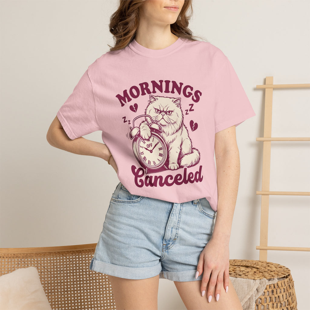 Grumpy Cat Shirt Cat Humor Gift Women Vintage Tee Kitty T-Shirt Feline Fan Retro Tshirt Funny Graphic Hand Drawn Alarm Clock Tshirt