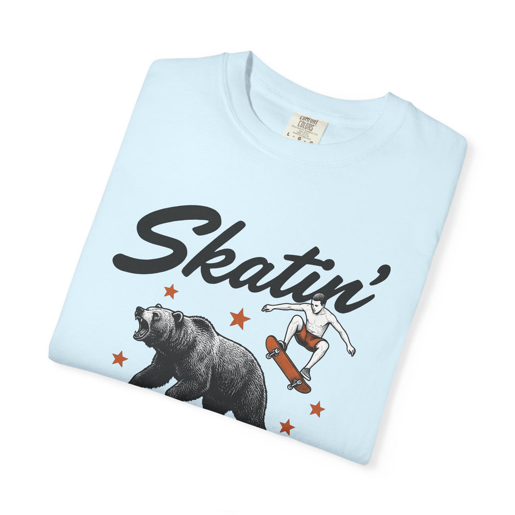 Skateboarding Bear Shirt America Skate Gift Women Sketch Tee Bear T-Shirt American Fan Illustrated Tshirt Skateboard Graphic Line Art