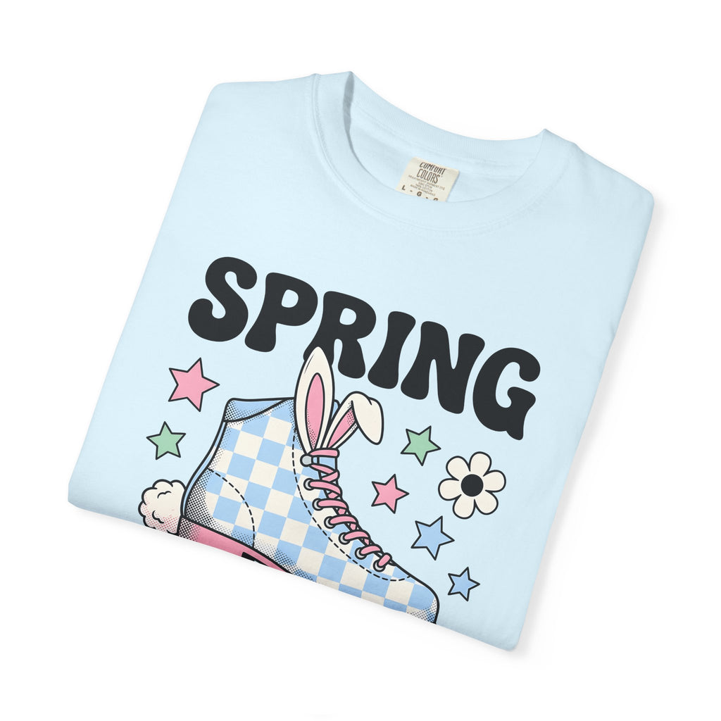 Bunny Skate Shirt Easter Plants Gift Women Classic Tee Rabbit Skate T-Shirt Easter Fan Spring Tshirt Vintage Illustration Floral Graphic