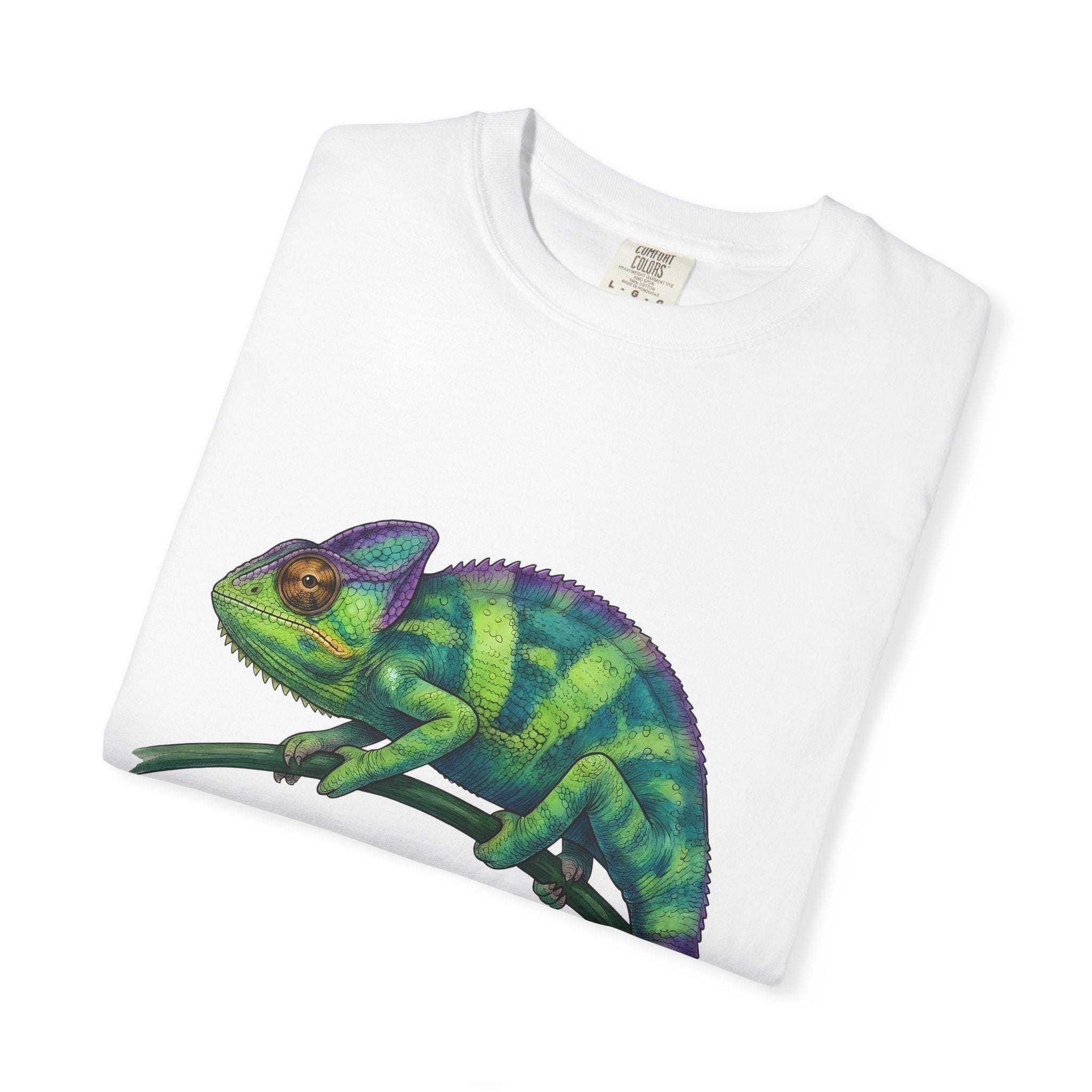 Chameleon Shirt Animals Lizard Gift Women Vibrant Tee Chameleon T-Shirt Wildlife Fan Colorful Tshirt Gecko Graphic Sketch Twig Tshirt