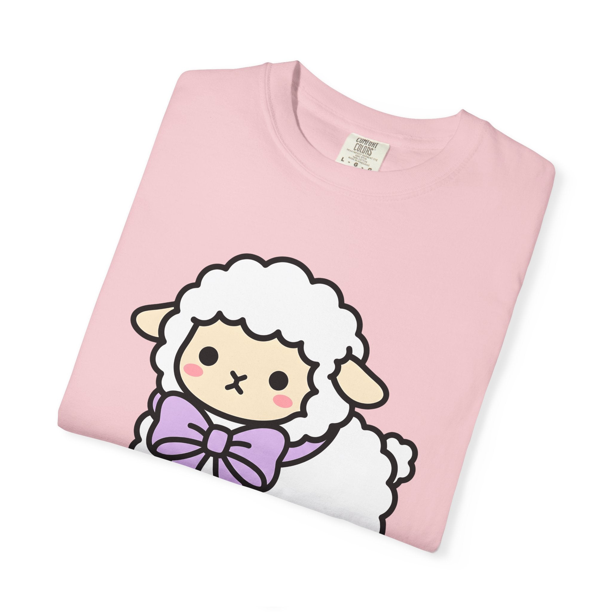 Cute Lamb Shirt Easter Creature Gift Women Adorable Tee Sheep T-Shirt Easter Fan Lamb Tshirt Beast Graphic Animated Pink Bow Tshirt