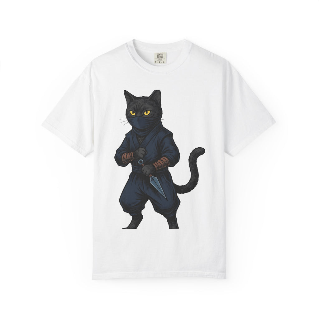 Stealth Cat Shirt Cat Joke Gift Women Comic Tee Cat T-Shirt Cat Fan Cartoon Tshirt Pun Graphic Retro Knife Tshirt