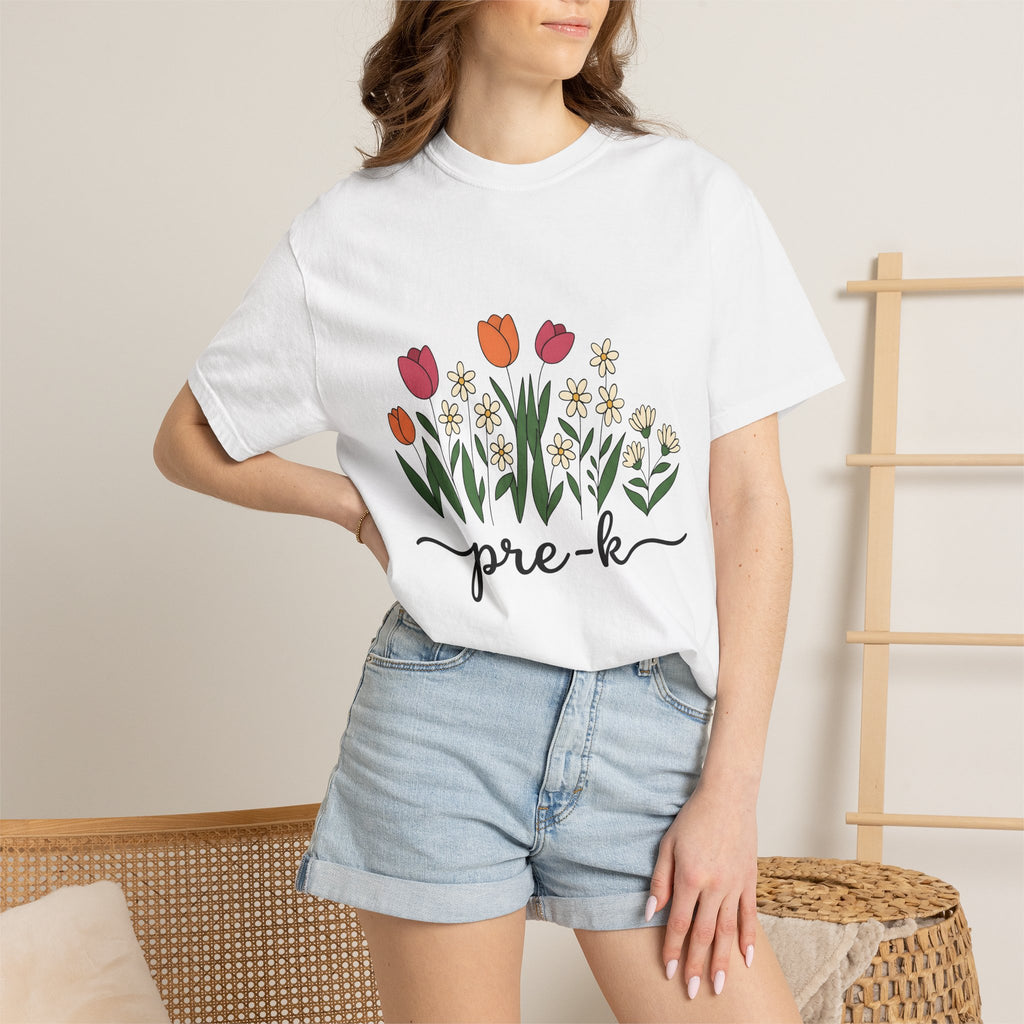 Flower Garden Shirt Teacher Floral Gift Women Hand Drawn Tee Garden T-Shirt Teacher Enthusiast Illustrated Tshirt Floral Design Minimalist