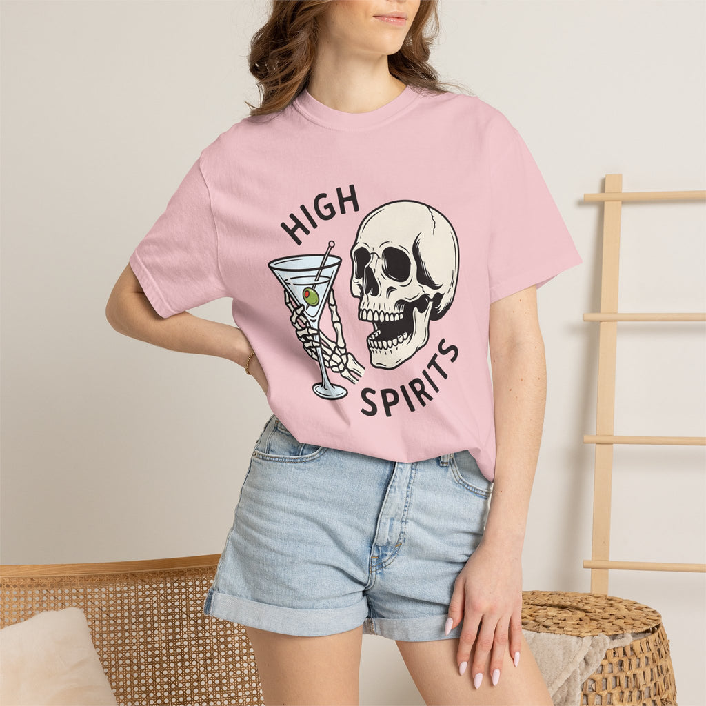 Skull Martini Glass Shirt Drinks Halloween Decorations Gift Women Pop Art Tee Martini Glass T-Shirt Cocktail Fan Retro Tshirt Spooky Graphic