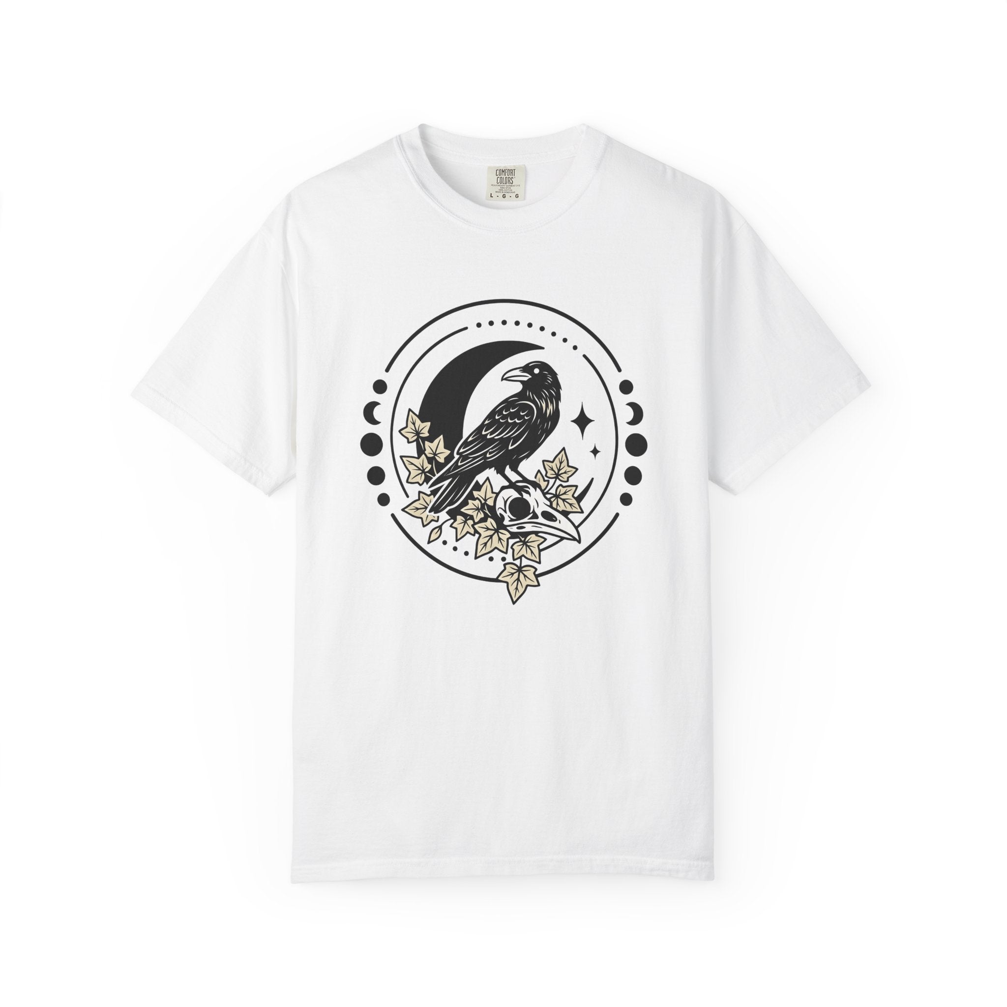 Black Bird Skull Shirt Cottagecore Occult Gift Women Indie Tee Raven T-Shirt Homebody Fan Bohemian Tshirt Mystic Graphic Classic Moon Cycle