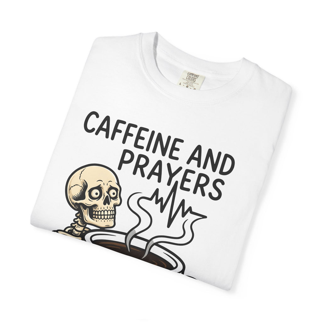 Skeleton Coffee Cup Shirt Nurses Coffee Gift Women Cartoon Tee Coffee Mug T-Shirt Nurse Enthusiast Comic Tshirt Caffeine Graphic Retro