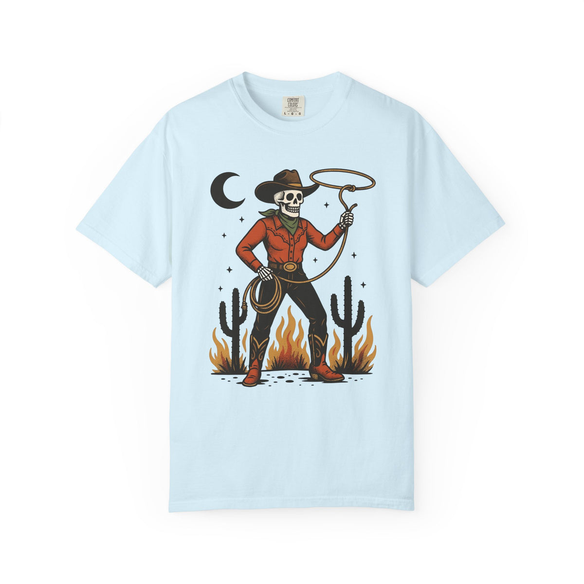 Skeleton Cowboy Shirt Halloween Cowboy Gift Women Vintage Tee Skeleton T-Shirt Horror Fan Retro Tshirt Cowboy Graphic Western Cactus Tshirt