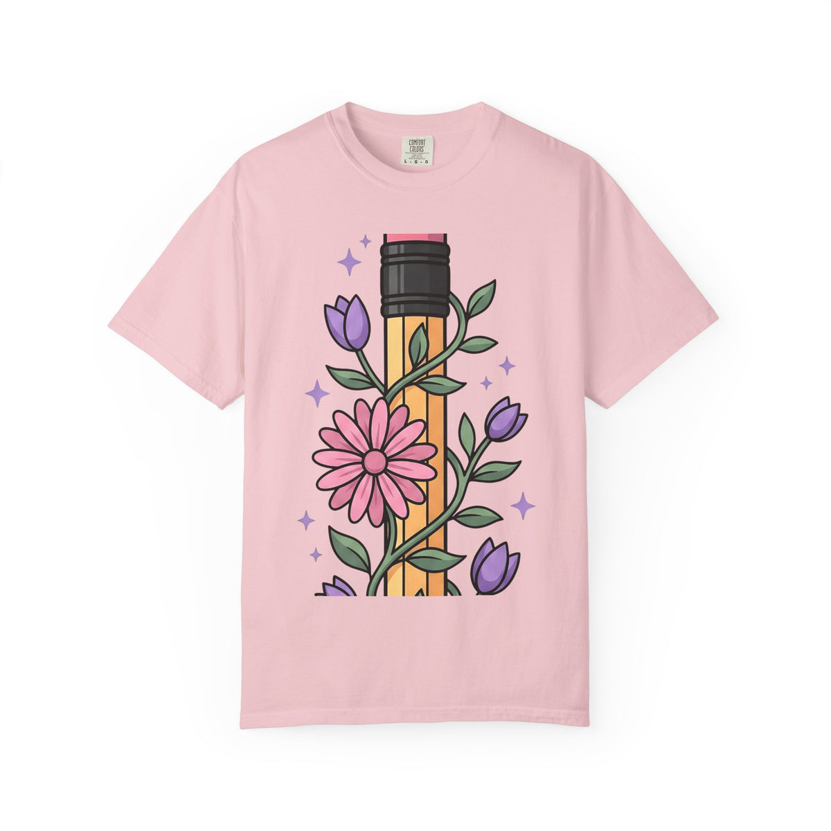 Hand Drawn Flowers Shirt Teachers Greenery Unisex Gift Line Art Tee Floral