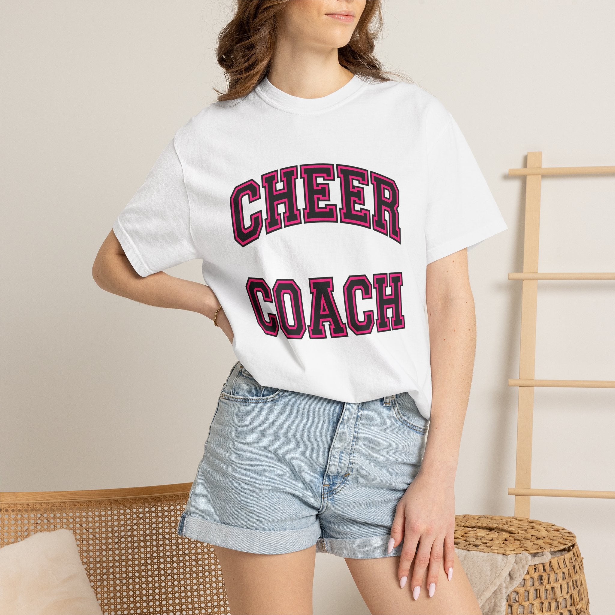 Letterman Lettering Shirt Cheer Coach Squad Gift Women Heavy Tee Monogram T-Shirt Coach Fan Vintage Tshirt Team Graphic Classic Cheer Team