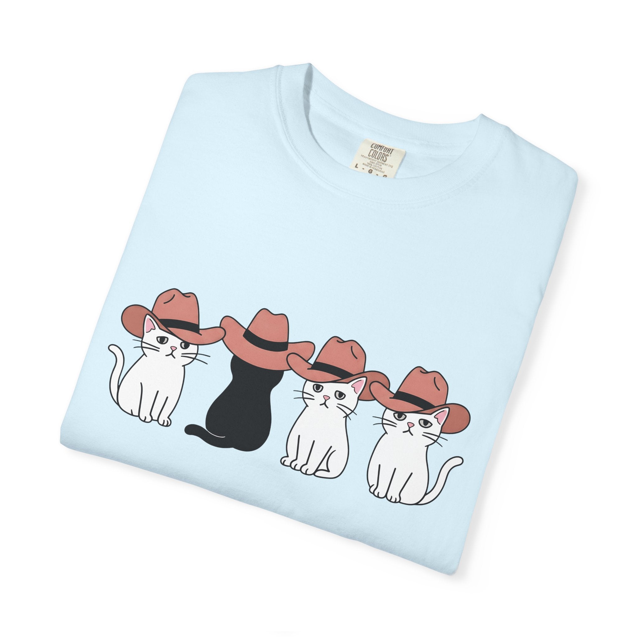 Cowboy Cats Shirt Cat Western Gift Women Cartoon Tee Kitty Cat T-Shirt Feline Fan Cartoony Tshirt Rodeo Graphic Minimalist Hat Tshirt