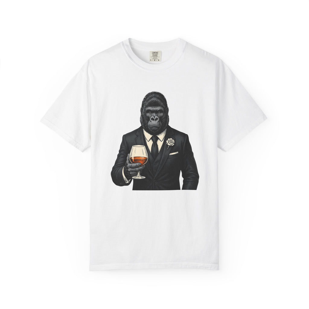 Ape Costume Shirt Drinks Wildlife Gift Women Retro Tee Monkey Costume T-Shirt Cocktail Fan Monkey Tshirt Animal Graphic Sketch Wine Glass