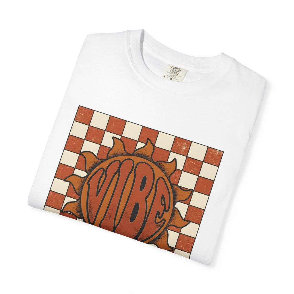 Sun Graphic Shirt Retro Boho Gift Women Retro Tee Solar T-Shirt Retro Fan Groovy Tshirt Hippie Graphic Vintage Checkerboard Tshirt