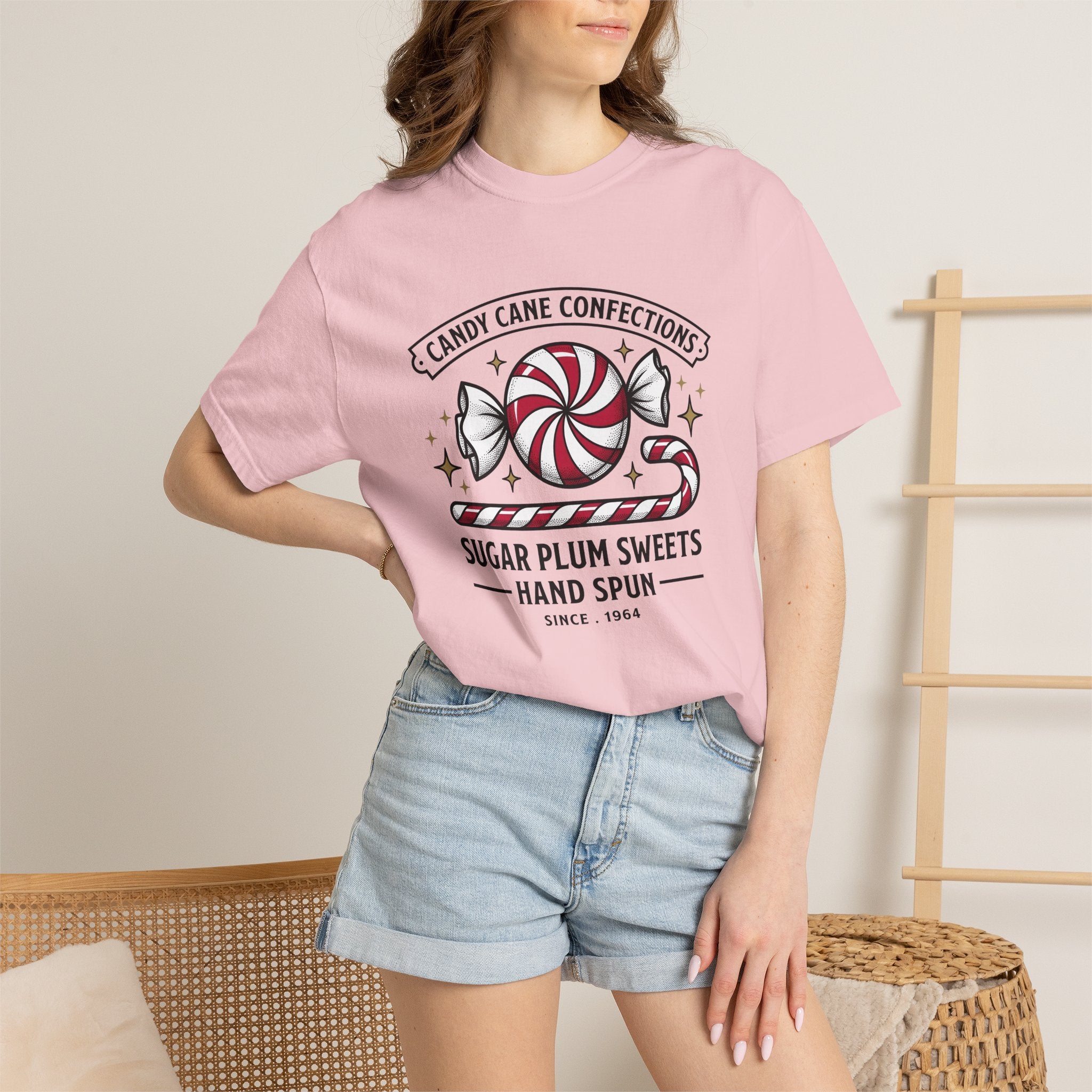 Candy Cane Shirt Christmas Food Gift Women Vintage Tee Striped Candy T-Shirt Xmas Fan Distressed Tshirt Foodie Graphic Retro Peppermint