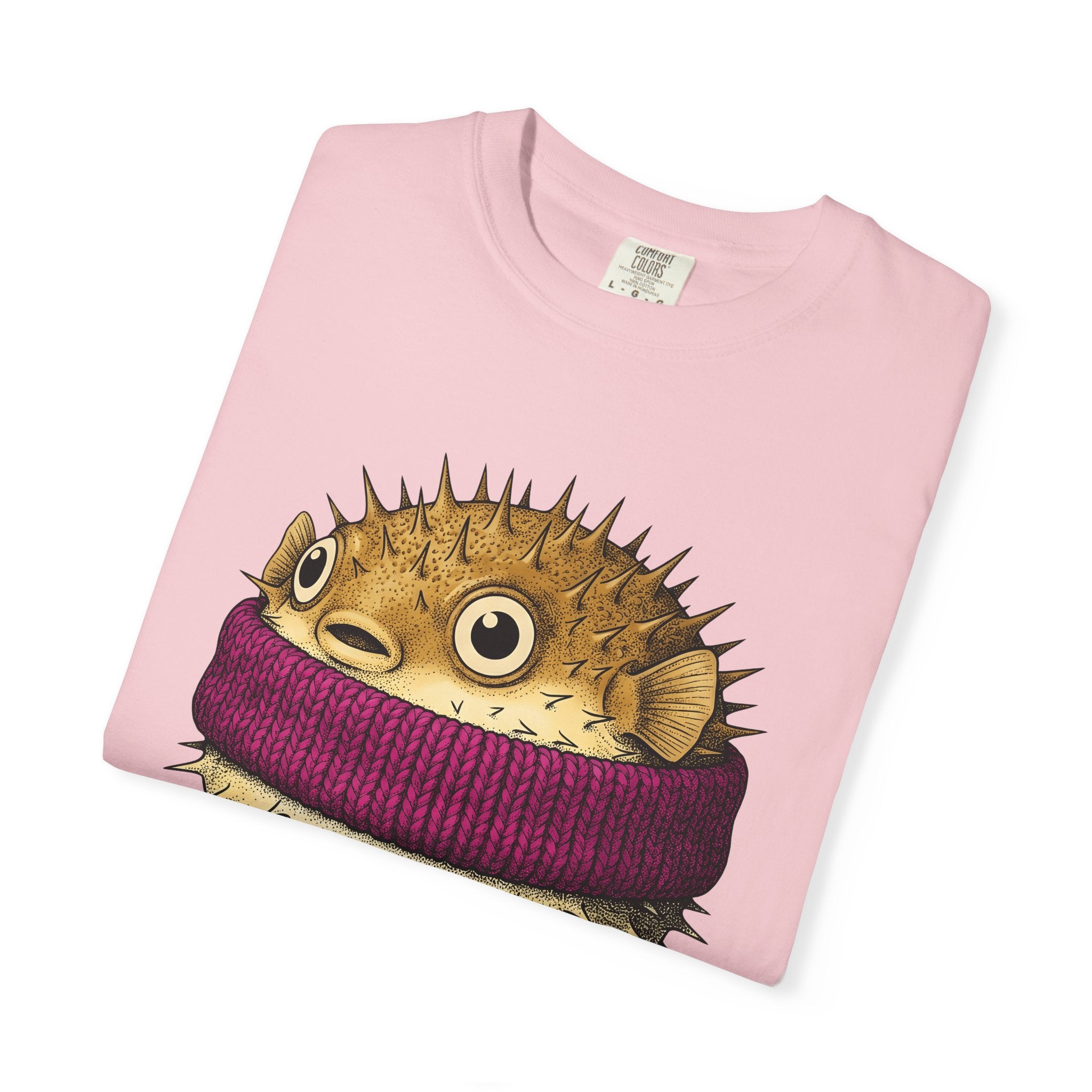 Blowfish Pullover Shirt Animals Marine Gift Women Line Art Tee Pufferfish T-Shirt Wildlife Fan Animal Graphic Illustration Oceanic Design