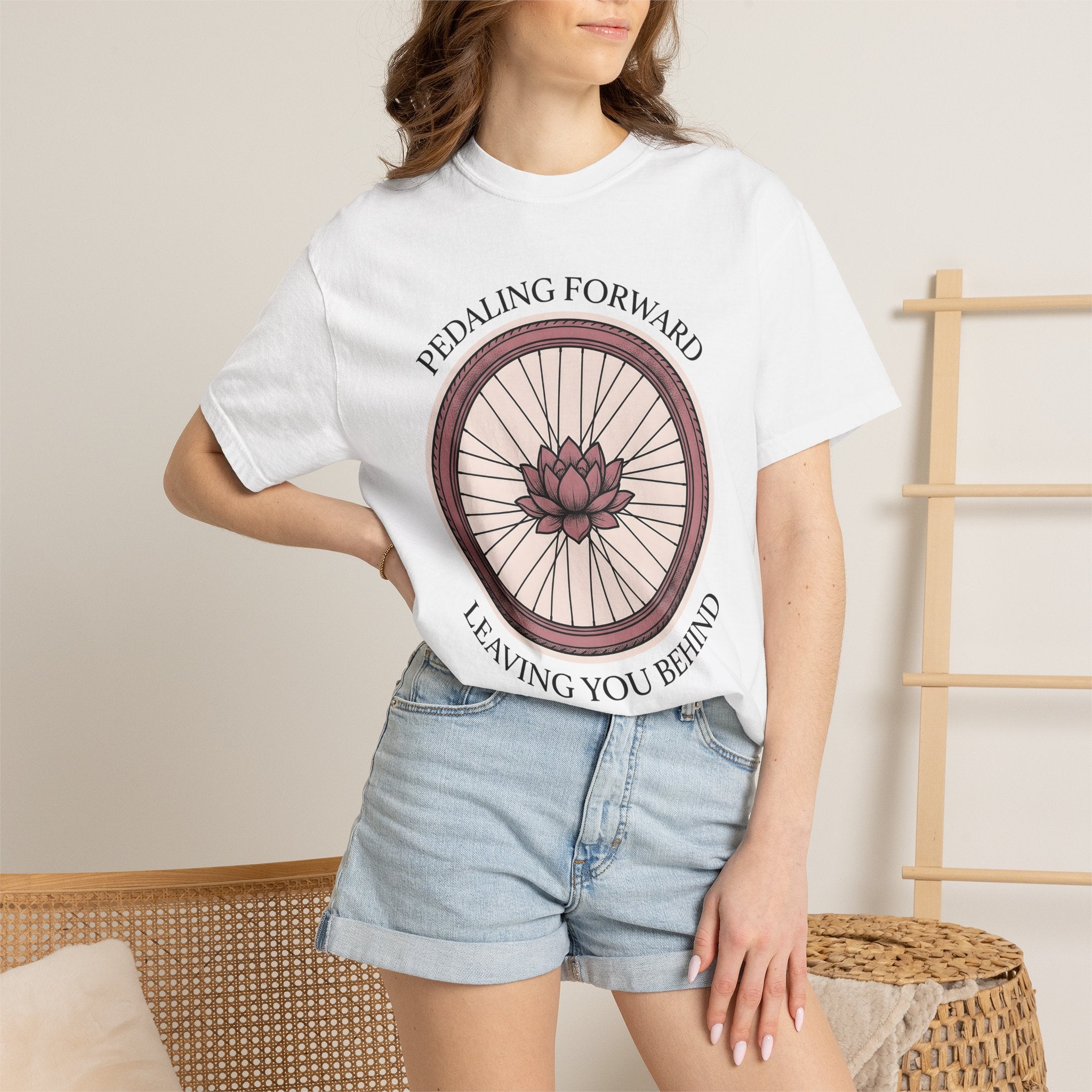 Bicycle Wheel Shirt Sports Cycling Gift Women Line Art Tee Bike T-Shirt Athlete Enthusiast Illustration Graphic Cycling Graphic Vintage
