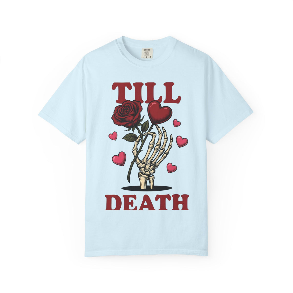 Skeleton Fingers Rose Shirt St. Valentine's Day Macabre Unisex Gift Linework Tee